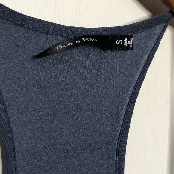 Doe & Rae Blue Grey Ruffle Racerback Skater Dress - Picture 3 of 6